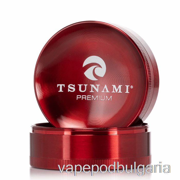 Vape Bulgaria Tsunami 2,95 инча 4 части потънал горен мелник червен (75 мм)